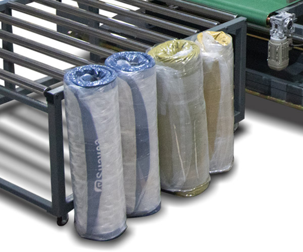 Loading mattresses into the container