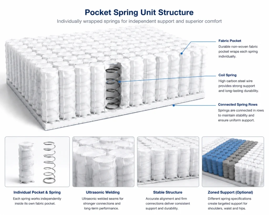 pocket spring unit structure